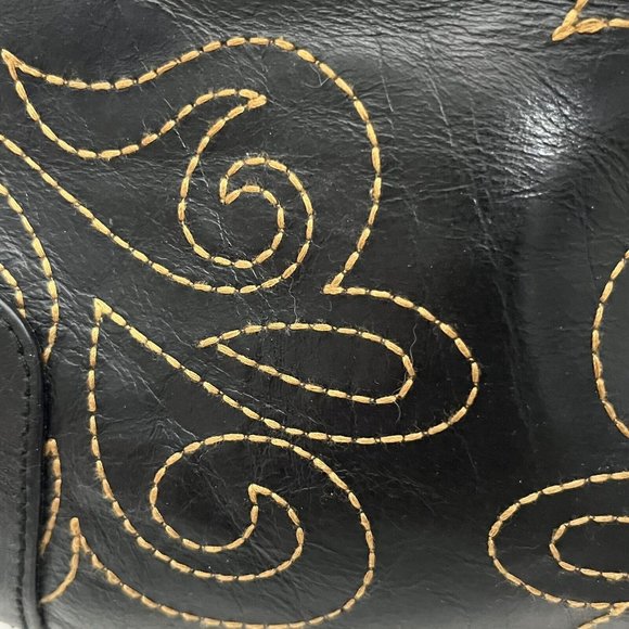 Naturalizer Leather Stitched Smaller Tote Purse Gold Accents - Picture 6 of 16